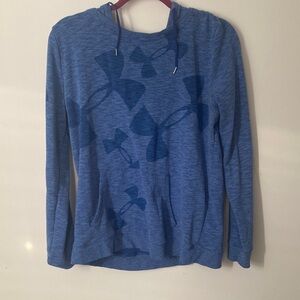 H by Halston Blue Hoodie with Bow Design